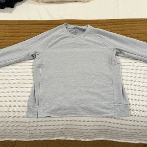 Lululemon Men's City Sweat Crew Heathered Ultra Light Gray / Sea Salt Size M